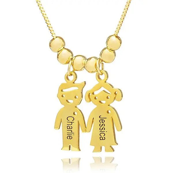 Collar con colgantes niño y niña personalizado - Moroveta