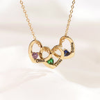 Collar con corazones y piedras de nacimiento - Moroveta