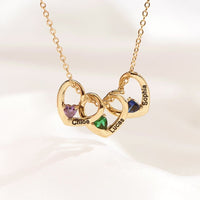 Collar con corazones y piedras de nacimiento - Moroveta
