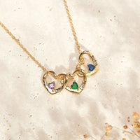 Collar con corazones y piedras de nacimiento - Moroveta