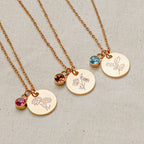 Collar con Flor y Piedra de Nacimiento - Moroveta