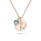 Collar con Flor y Piedra de Nacimiento - Moroveta
