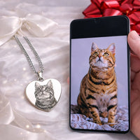 Collar con foto grabada en forma de corazón - Moroveta