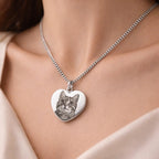 Collar con foto grabada en forma de corazón - Moroveta