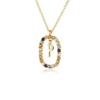 Collar con inicial y cristales multicolores - Moroveta
