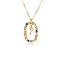 Collar con inicial y cristales multicolores - Moroveta