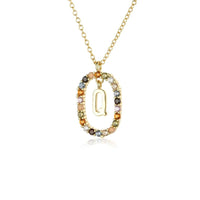 Collar con inicial y cristales multicolores - Moroveta