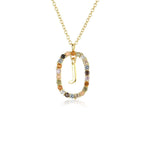 Collar con inicial y cristales multicolores - Moroveta
