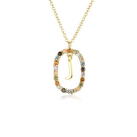 Collar con inicial y cristales multicolores - Moroveta