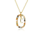 Collar con inicial y cristales multicolores - Moroveta
