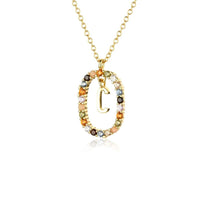 Collar con inicial y cristales multicolores - Moroveta
