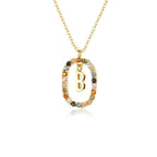 Collar con inicial y cristales multicolores - Moroveta