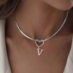 Collar con inicial y dije de corazón - Moroveta