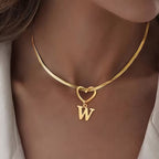 Collar con inicial y dije de corazón - Moroveta
