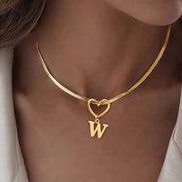 Collar con inicial y dije de corazón - Moroveta