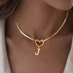 Collar con inicial y dije de corazón - Moroveta