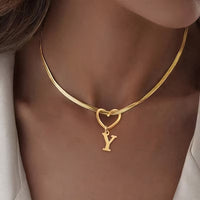 Collar con inicial y dije de corazón - Moroveta