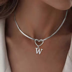 Collar con inicial y dije de corazón - Moroveta