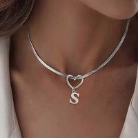 Collar con inicial y dije de corazón - Moroveta
