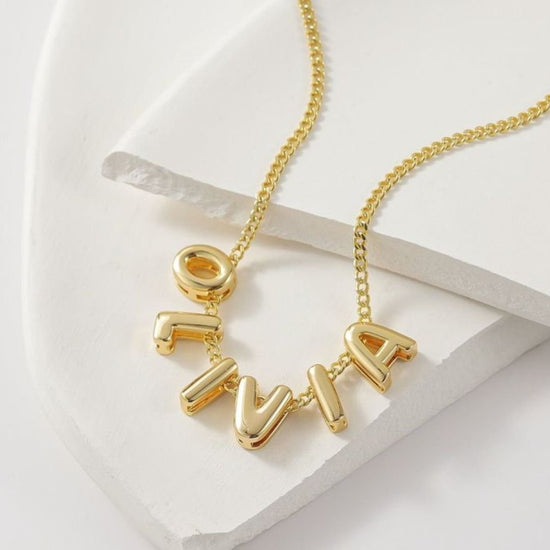Collar con letras bubble personalizado - Moroveta
