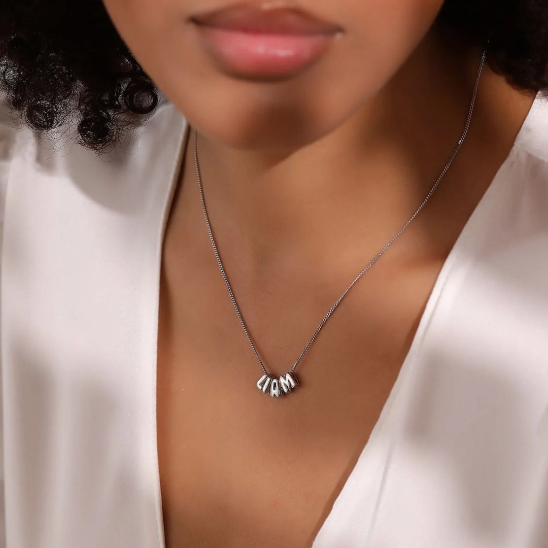 Collar con letras bubble personalizado - Moroveta