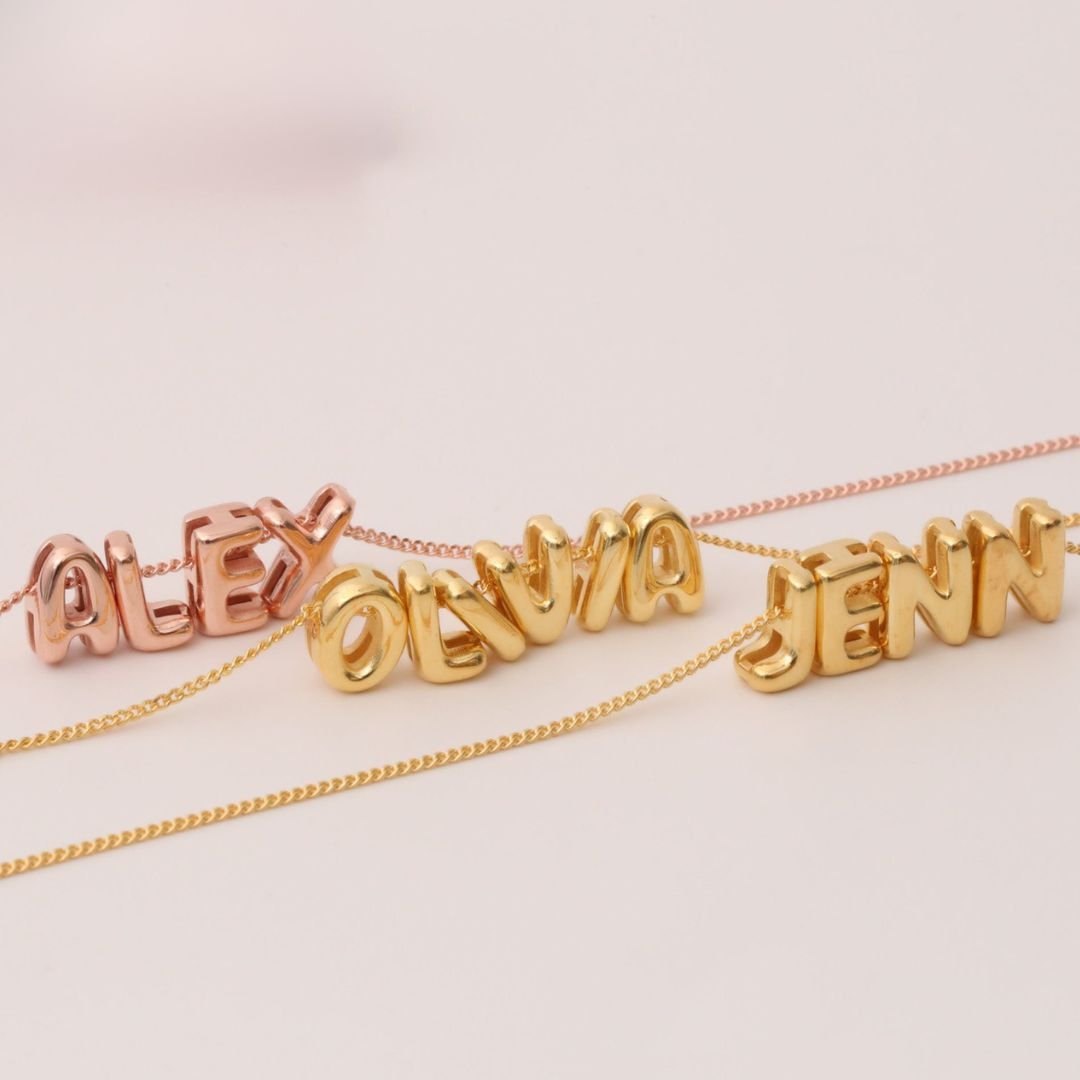 Collar con letras bubble personalizado - Moroveta