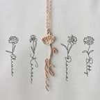 Collar con nombre y flor de nacimiento - Moroveta