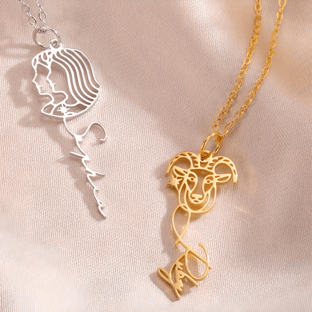 Collar con nombre y signo del zodíaco - Moroveta