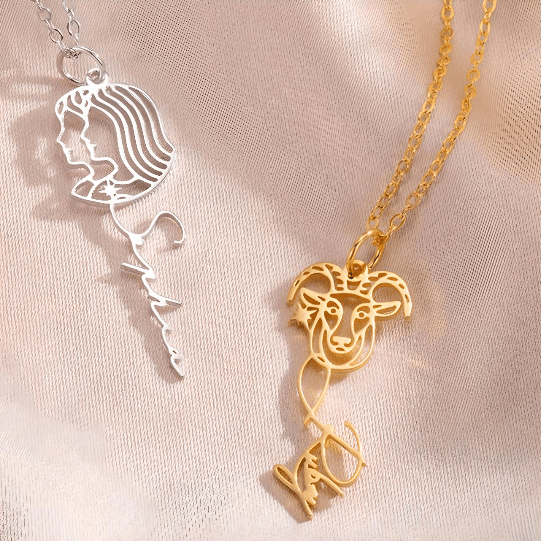 Collar con nombre y signo del zodíaco - Moroveta