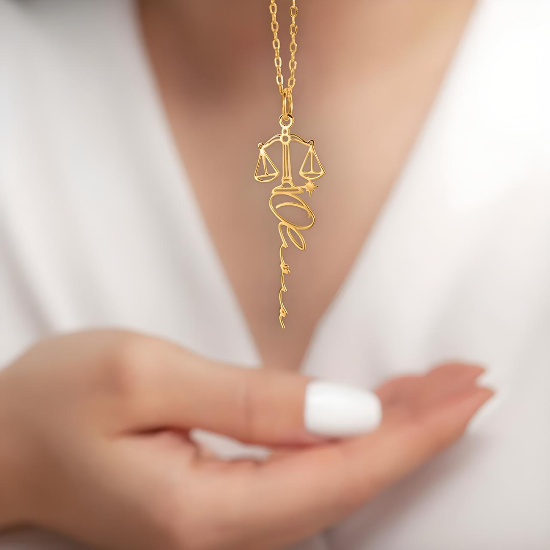 Collar con nombre y signo del zodíaco - Moroveta