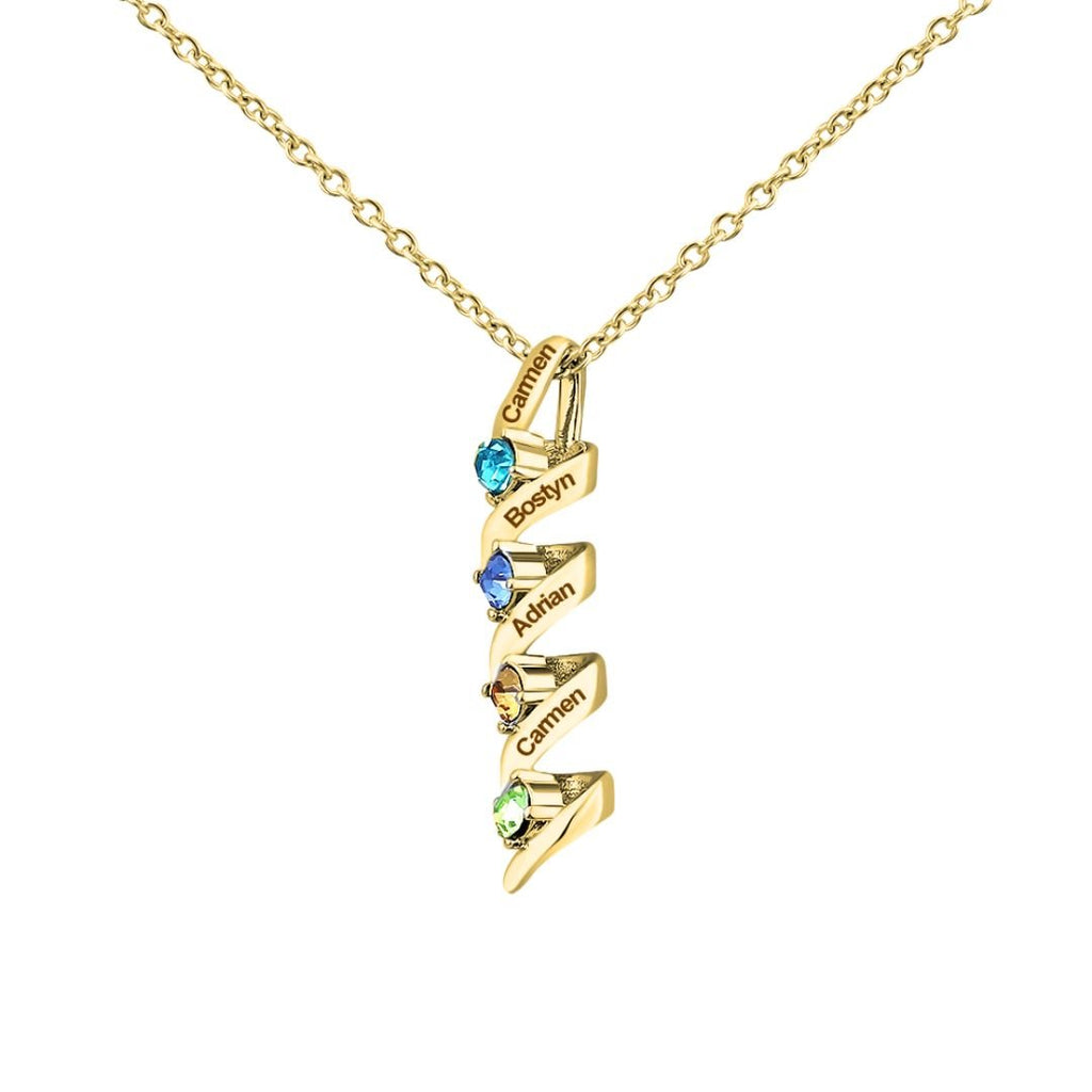 Collar con nombres y piedras natales - Moroveta
