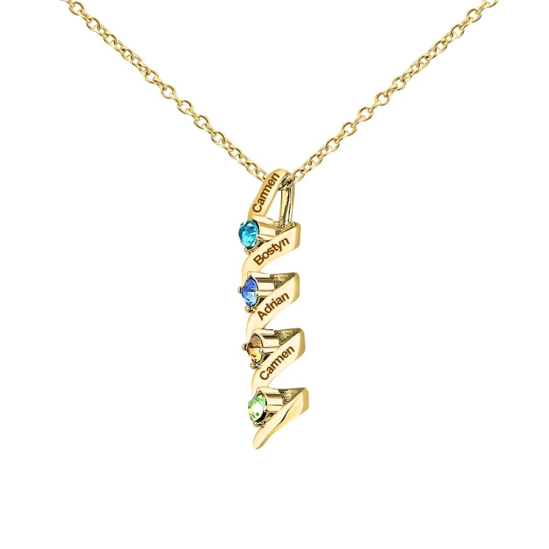 Collar con nombres y piedras natales - Moroveta