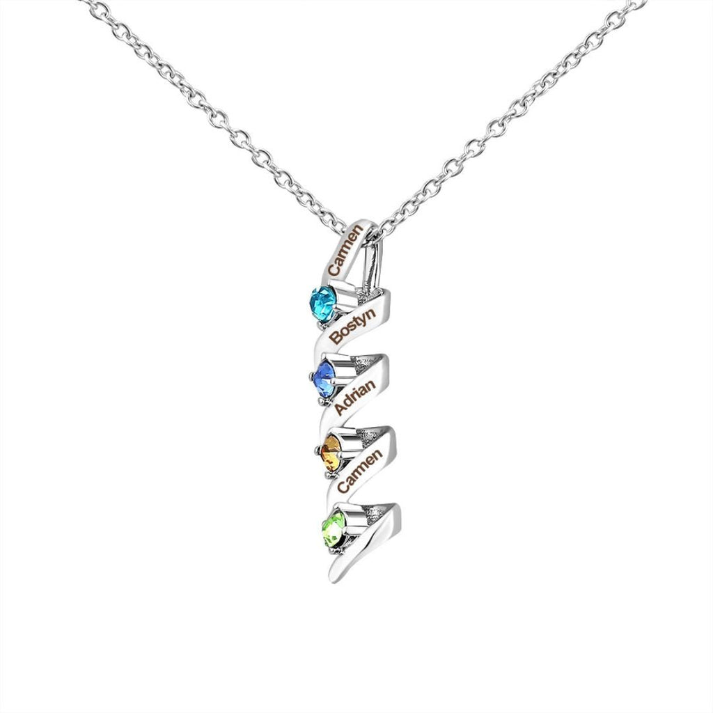 Collar con nombres y piedras natales - Moroveta