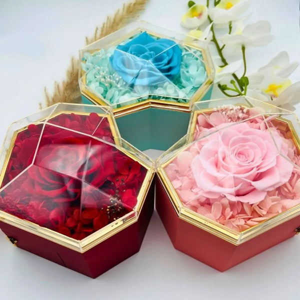 Collar con nombres y Rosa Eterna - Moroveta