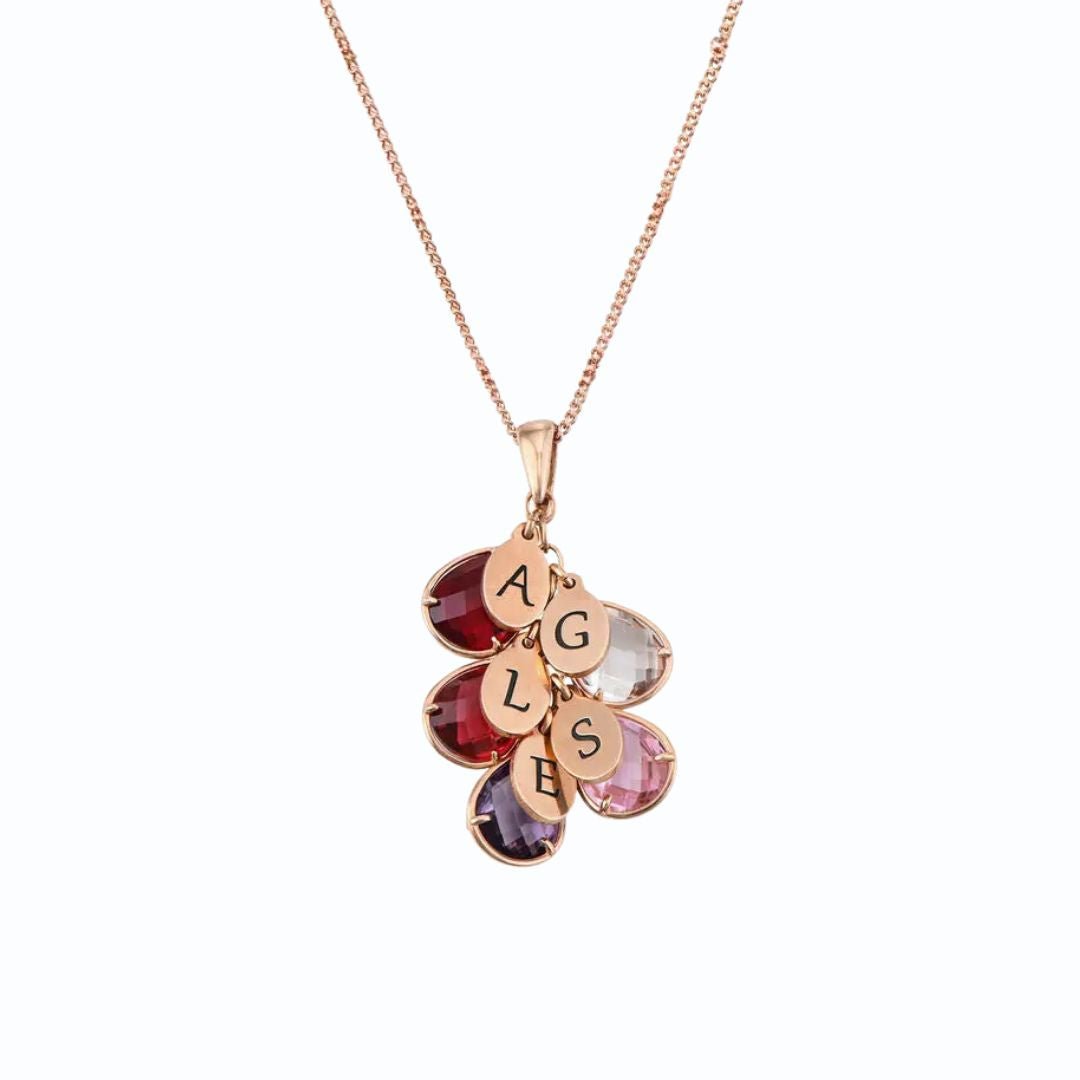 Collar con piedras de nacimiento e inicial - Moroveta
