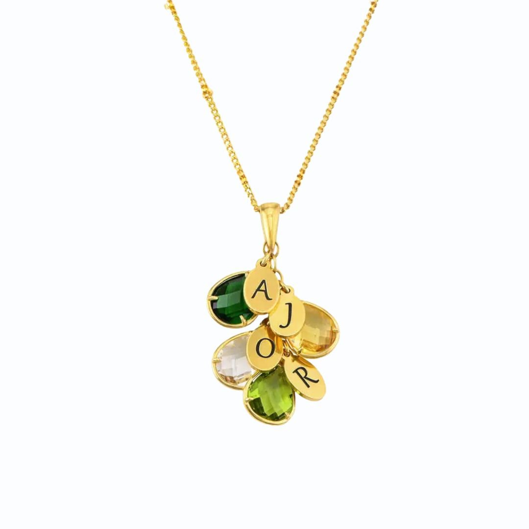 Collar con piedras de nacimiento e inicial - Moroveta
