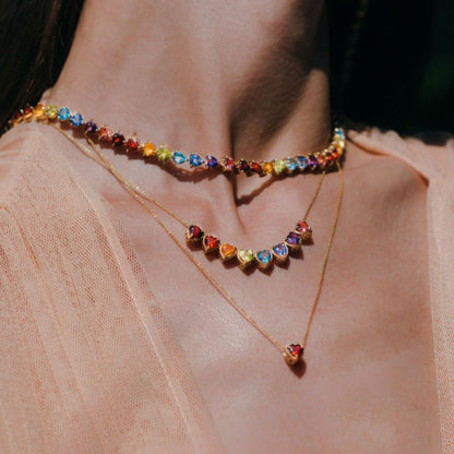 Collar con piedras de nacimiento personalizado - Moroveta