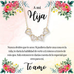 Collar con trébol de corazones - "A mi hija" - Moroveta