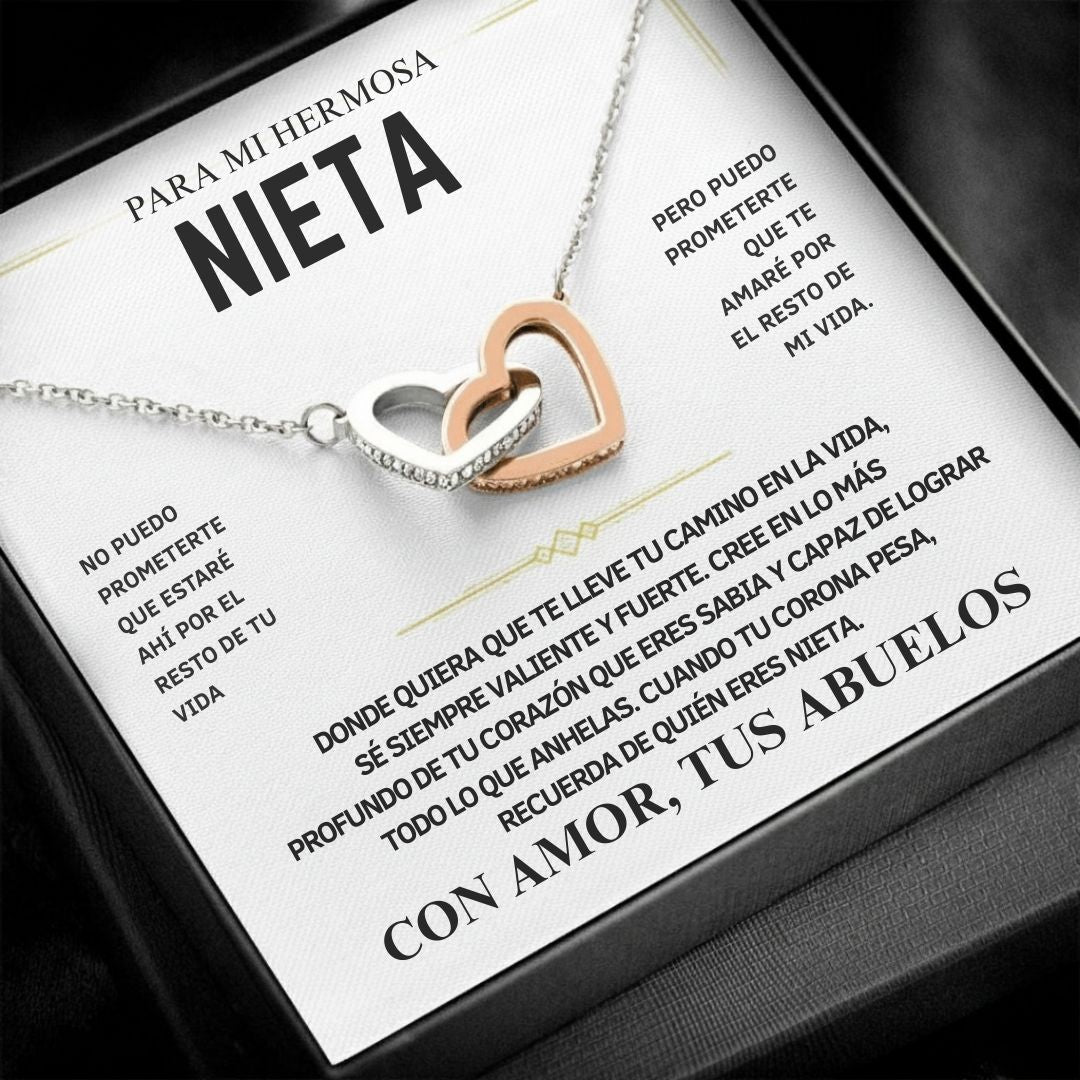 Collar corazones entrelazados - A mi nieta - Moroveta