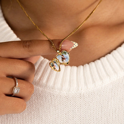 Collar de corazón con fotos - Moroveta