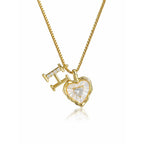 Collar de corazón nacarado con inicial personalizada - Moroveta