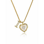 Collar de corazón nacarado con inicial personalizada - Moroveta