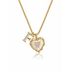 Collar de corazón nacarado con inicial personalizada - Moroveta