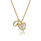 Collar de corazón nacarado con inicial personalizada - Moroveta