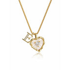 Collar de corazón nacarado con inicial personalizada - Moroveta