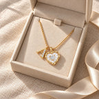 Collar de corazón nacarado con inicial personalizada (Oferta 3x1) - Moroveta