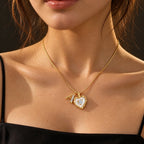 Collar de corazón nacarado con inicial personalizada (Oferta 3x1) - Moroveta