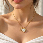 Collar de corazón nacarado con inicial personalizada (Oferta 3x1) - Moroveta