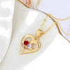 Collar de corazón personalizado con piedras de nacimiento - Moroveta