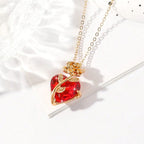 Collar de corazón y rosa - Moroveta